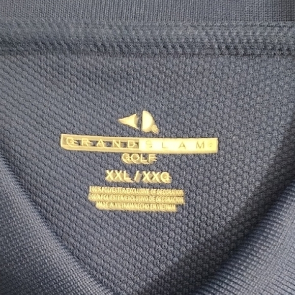 Grand Slam Navy Blue Polo Classic Short Sleeve Performance Golf Athletic Shirt - Picture 3 of 11